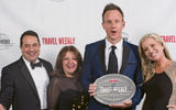 Anthony Viciana, Annmarie Laskaros and John Chernesky of Princess Cruises with travel agent Laurie Schiller.