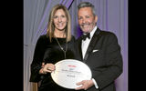 Trafalgar's Melissa da Silva with Travel Weekly's Bruce Shulman. Trafalgar won in the categories of Domestic Escorted and International.