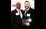 Ben Perlo, right, of G Adventures and Planeterra and Curtis Wilson of American Express. G Adventures and Planeterra were recognized with a Legacy in Travel Philanthropy Award for their $8 million in charitable contributions and the 50 in 5 campaign, aimed at creating 3,000 jobs for marginalized women, at-risk youth and indigenous populations.