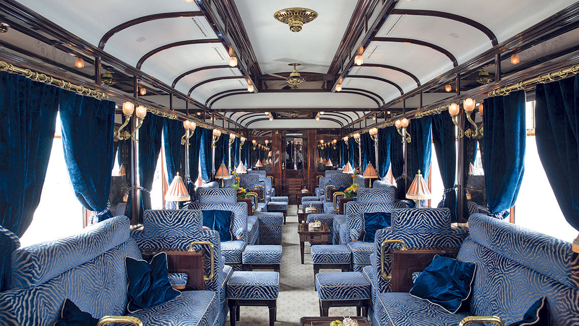 Bar car on the Venice Simplon-Orient Express, one of the high-end rail options featured in Railbookers' new brochure.