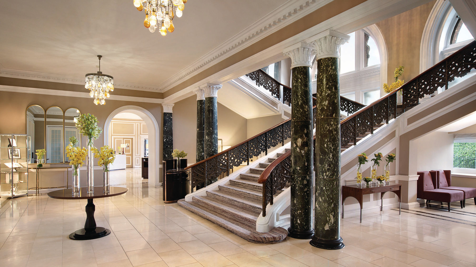 The ornate staircase in the Waldorf Astoria Edinburgh - The Caledonian.