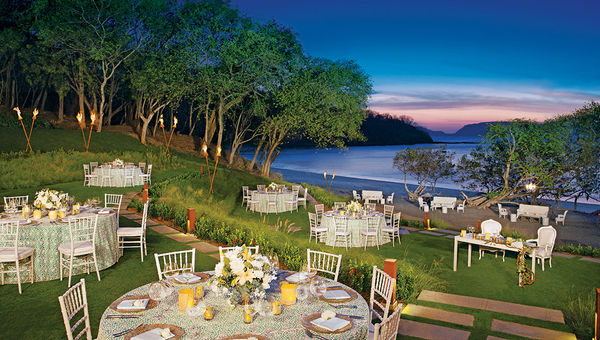 A wedding reception prepared at the Secrets Papagayo Costa Rica.