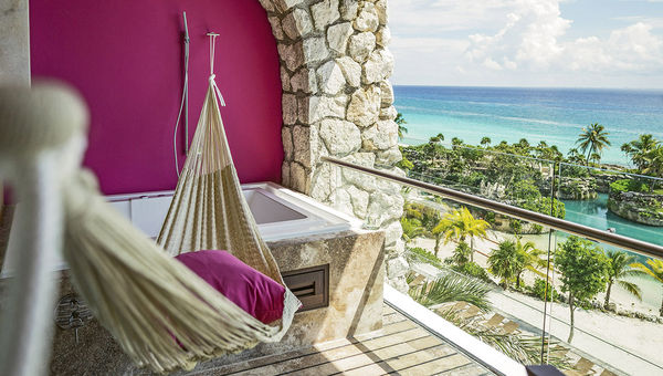 Accommodations at the Hotel Xcaret Mexico feature either a balcony or swim-up terrace. Accommodations at the Hotel Xcaret Mexico feature either a balcony or swim-up terrace.