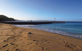 Crash Boat Beach's strand was reduced by the storm.