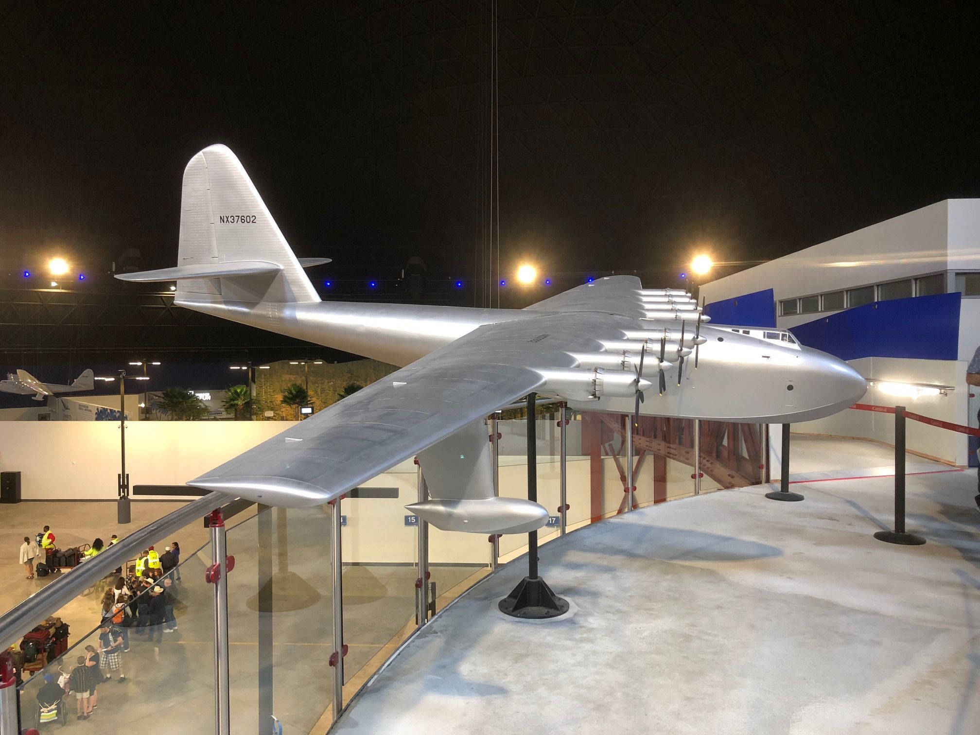 The Long Beach Terminal features a scale model of the Spruce Goose that was flown in the Howard Hughes bio-pic "The Aviator."