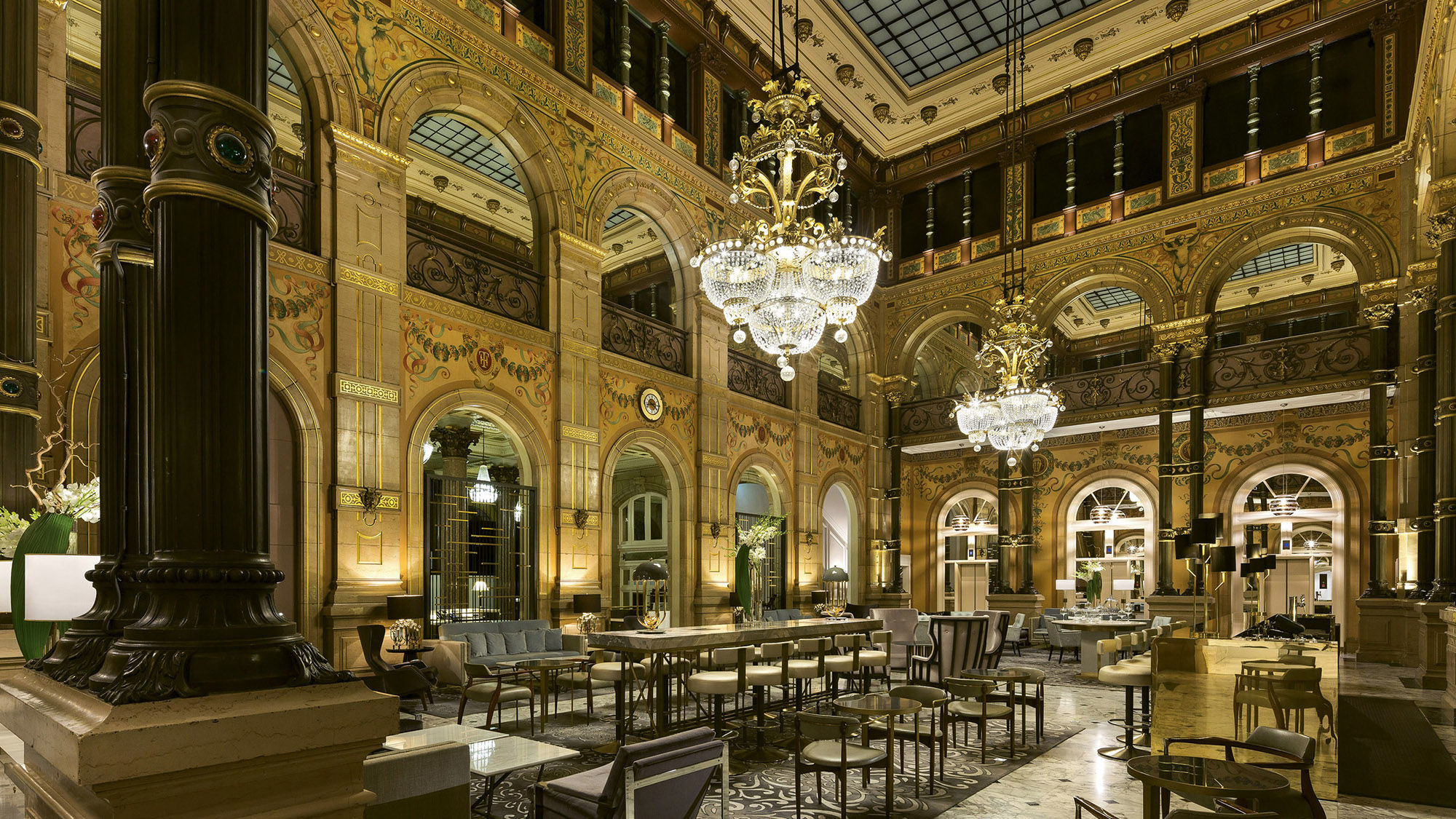 The hotel’s opulent Grand Salon has original touches dating to the late 19th century.