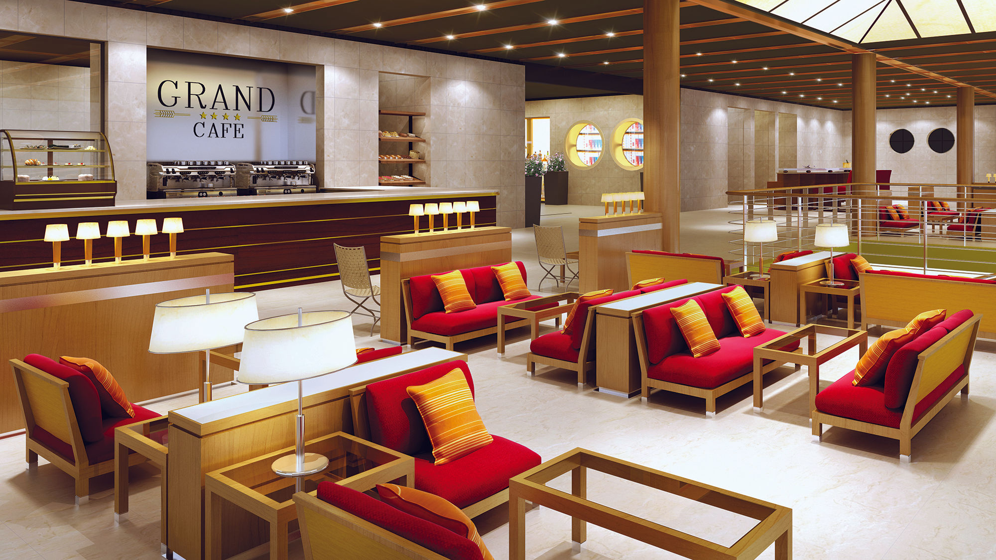 The Grand Cafe aboard the Grand Classica.