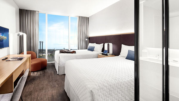 Rendering of a guestroom at the Aventura Hotel. Rendering of a guestroom at the Aventura Hotel.