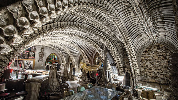 The H.R. Giger Bar in Gruyeres, Switzerland, is one of the stops on VeryFirstTo's "World's Most Alluring Secret Bars" trip.