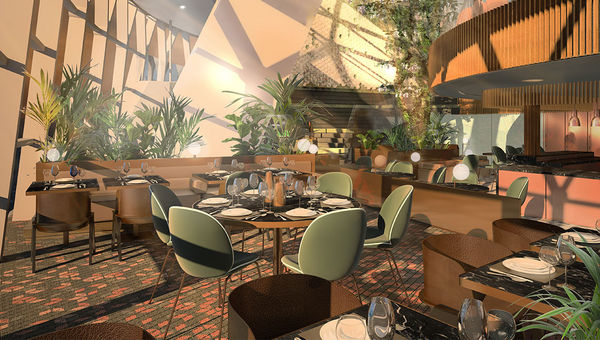 The cover charge for the multi-story Eden restaurant will be $65. The cover charge for the multi-story Eden restaurant will be $65.