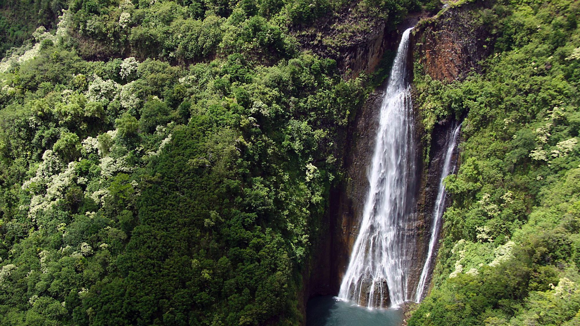 Manawaiopuna Falls on Kauai was made famous in the opening scenes of "Jurassic Park."