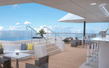 A rendering of the aft-facing pool on Deck 5 of the first Ritz-Carlton Yacht Collection ship. There will be several small pools designed to help the ship feel more like a yacht and less like a cruise ship.