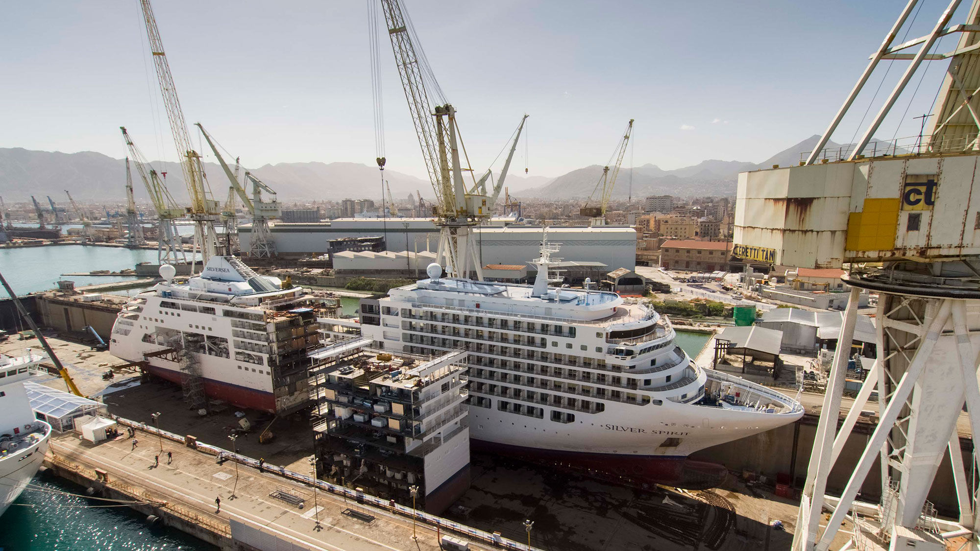 Silversea Cruises' Silver Spirit was split in half this year in a $70 million overhaul that added a section to the ship.