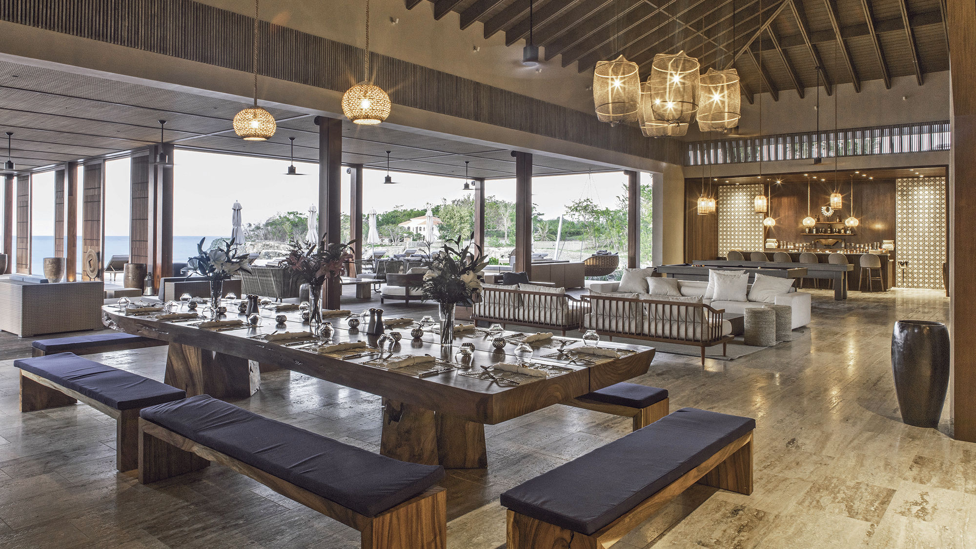 One of two common dining, bar and pool areas at the Ani Villas in the Dominican Republic, which opened in December and is the company’s fourth private resort.