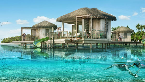 The upscale Coco Beach Club will feature overwater cabanas. The upscale Coco Beach Club will feature overwater cabanas.