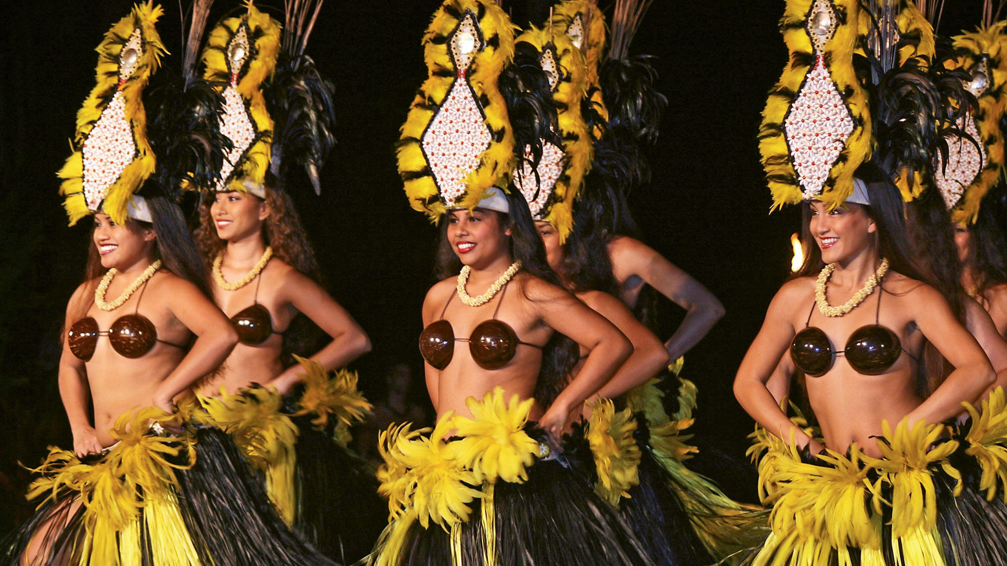 Dancers at the Old Lahaina Luau, which installed a $1 million sound and lighting system last year.