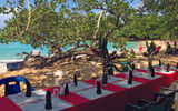 The Ani staff also takes groups to the beautiful Caleton beach cove, a few minutes from the resort, where the staff sets up beach chairs and watersports equipment for us to enjoy as they prepared a barbecue lunch of steak and lobster tail.