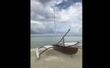 A traditional Polynesian sail boat used to give guests at the Brando tours of the exclusive resorts surrounding atolls and nature preserves.