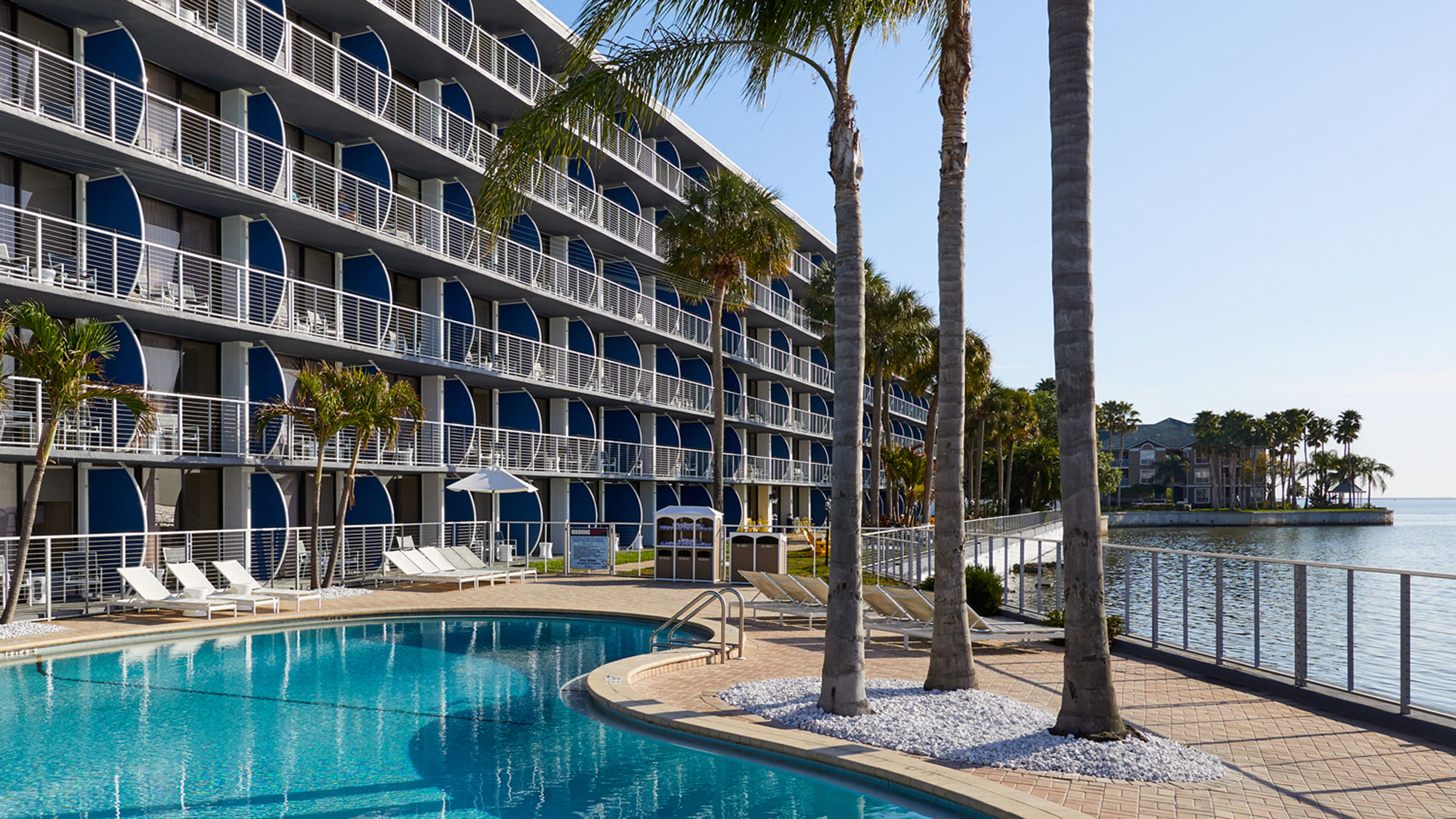View of the pool area at the Godfrey Hotel & Cabanas Tampa.