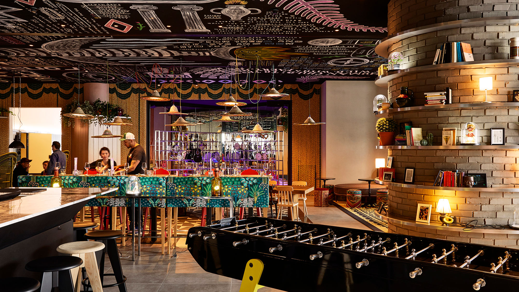 The bar at the Mama Shelter Belgrade.