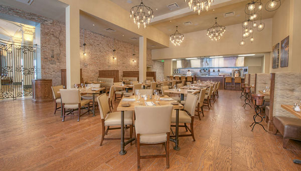 The dining room at Public Service, one of the bar and restaurant options at the Nopsi Hotel.