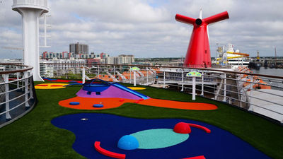 The mini-golf course is in a new space on Deck 14.