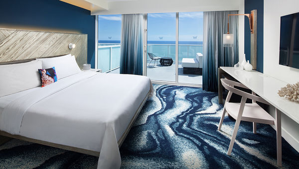 The W Fort Lauderdale's refreshed Fabulous Oceanfront guestroom overlooks the beach. The W Fort Lauderdale's refreshed Fabulous Oceanfront guestroom overlooks the beach.