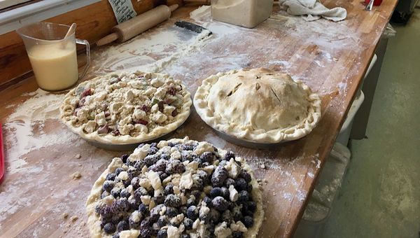 Baking pies at the Talkeetna Roadhouse. Baking pies at the Talkeetna Roadhouse.