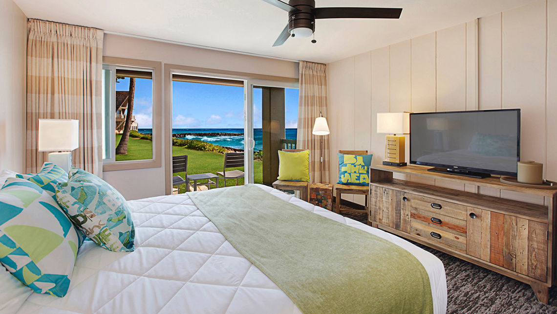 A guestroom at the ISO, an acronym for Island. Sky. Ocean. The hotel was originally built in 1967.