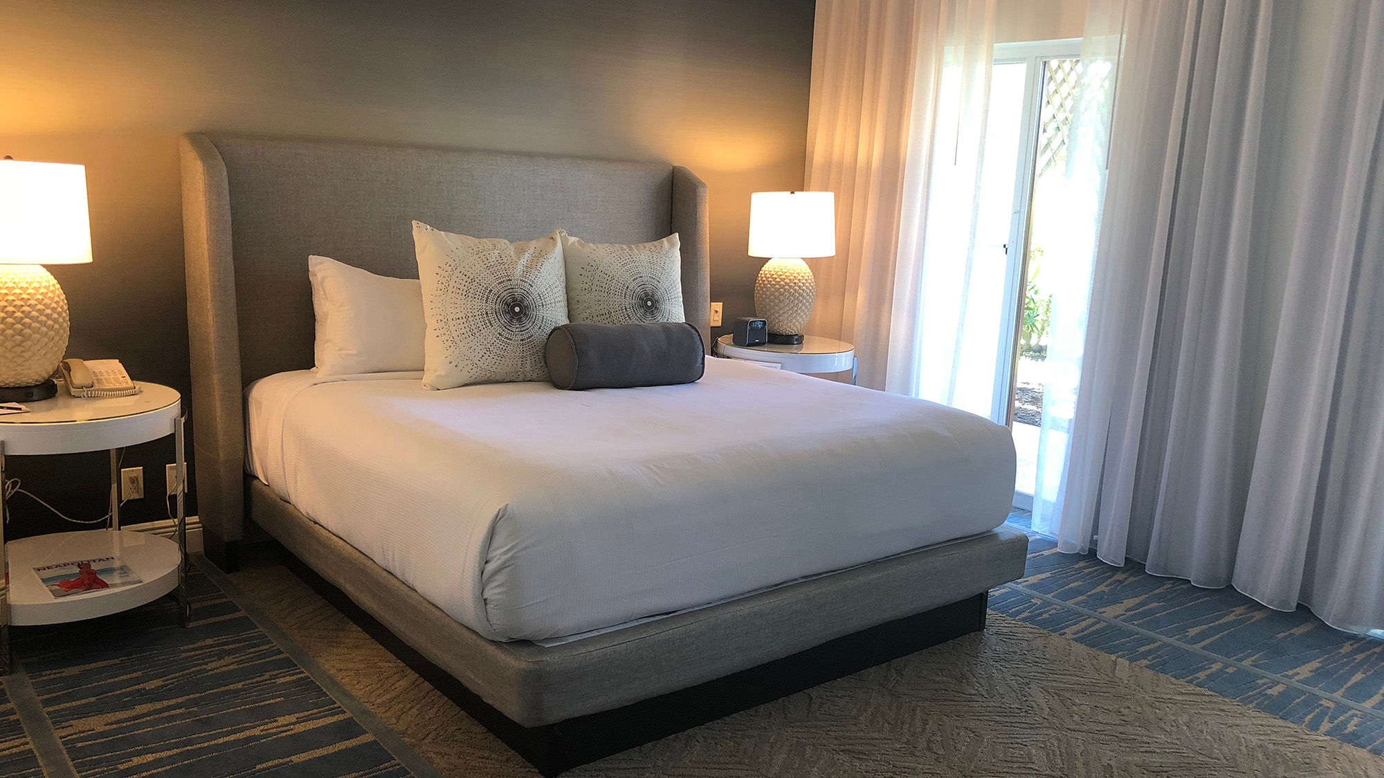 The bedroom in one of the refreshed villas at the Naples Grande Beach Resort.