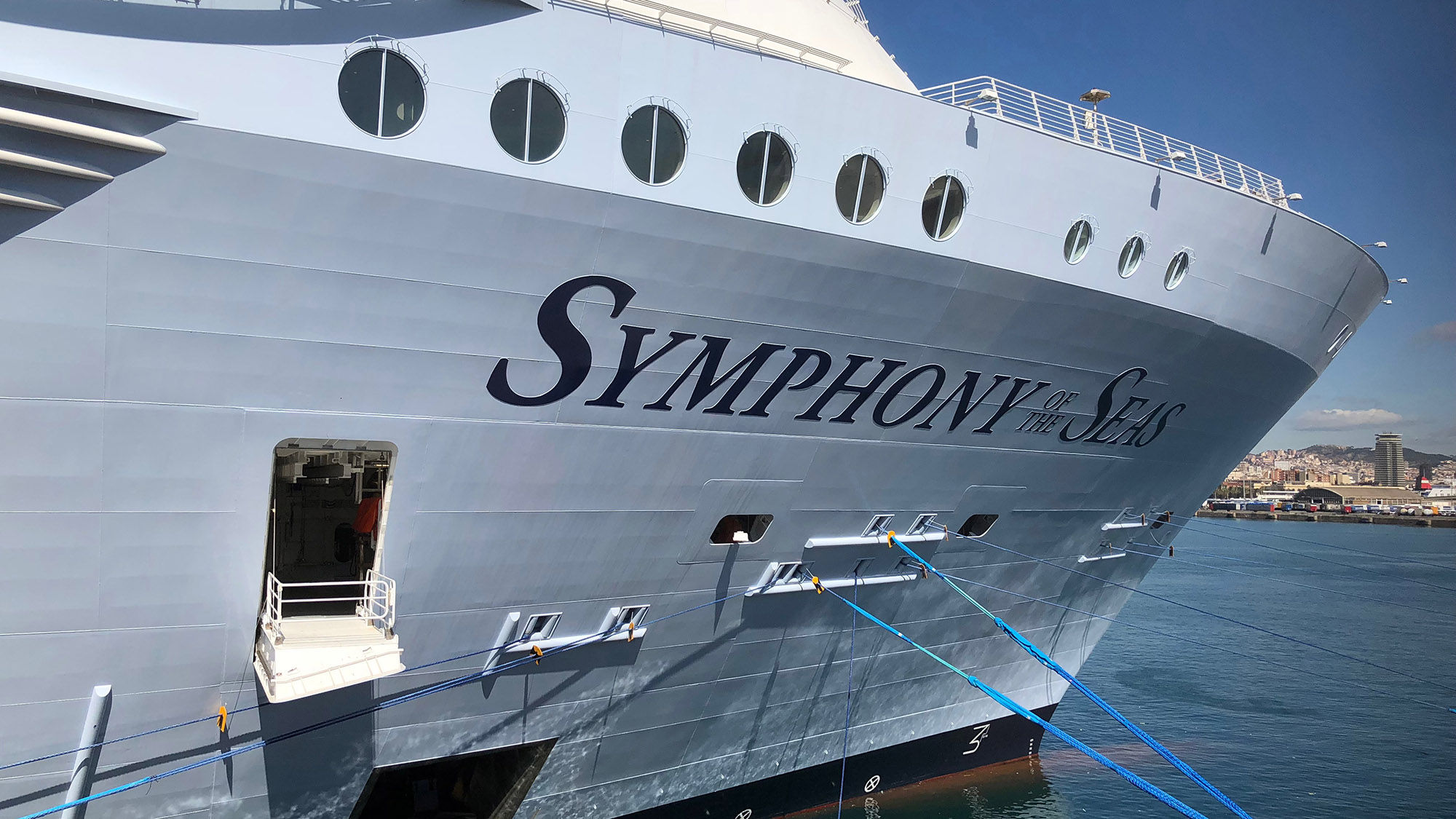 The Symphony of the Seas, one of Royal Caribbean's newest ships. Parent company Royal Caribbean Group said today it would make interest-free loans available to travel agencies.