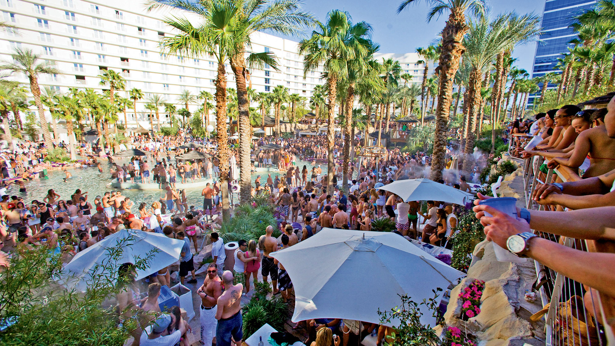 The Hard Rock Hotel is home to the wildly popular Rehab pool party.