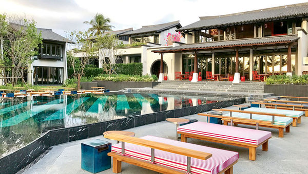 The pool area of the Baba Beach Club, which sits on a 6-mile stretch of Natai Beach. The pool area of the Baba Beach Club, which sits on a 6-mile stretch of Natai Beach.