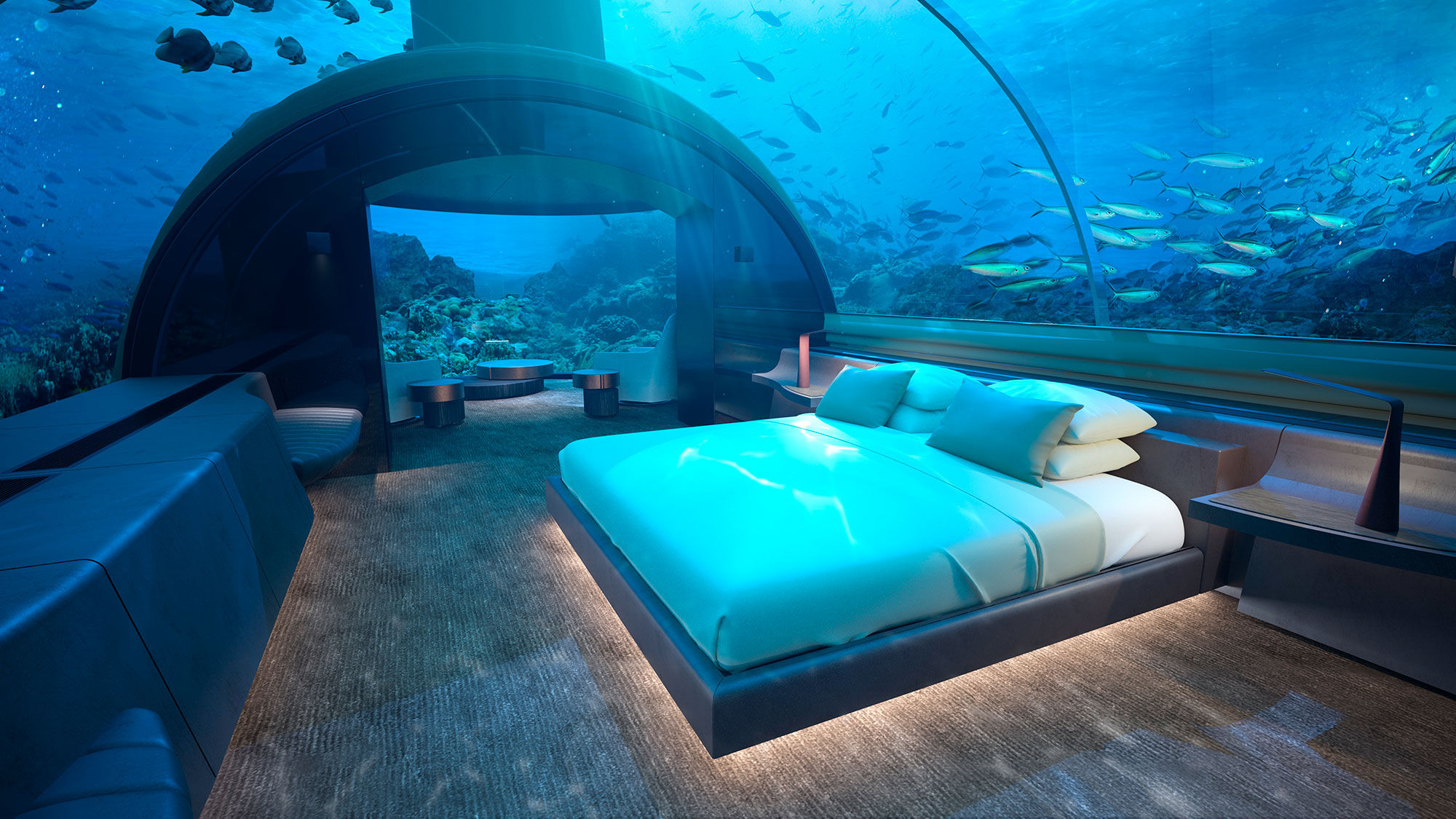 Sleep with the fishes: Conrad Maldives building underwater suite