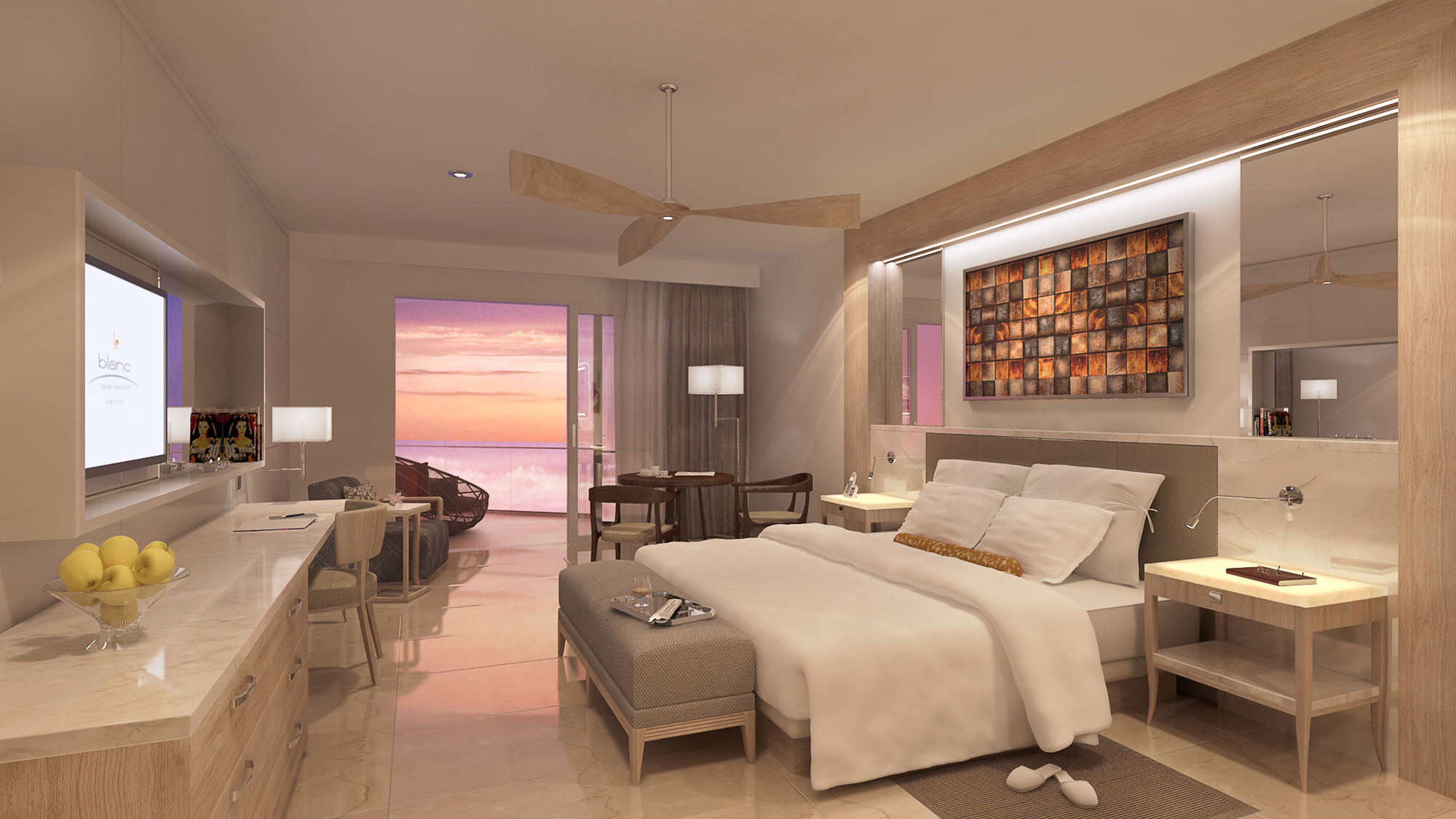 A guestroom at Le Blanc Spa Resort Los Cabos.