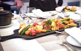 U by Uniworld says that it serves healthy, organic and local farm-to-table fare onboard.  TV screens in the dining room feature the daily menus.