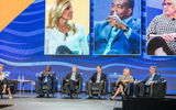 Top executives of the cruise industry on the Cruise360 Presidents Panel, moderated by Kimberly Wilson Wetty of Valerie Wilson Travel, from left: Orlando Ashford of Holland America, Michael Bayley of Royal Caribbean, Josh Liebowitz, chief strategy officer of Cunard, Lisa Lutoff-Perlo of Celebrity and Rick Sasso of MSC Cruises USA.