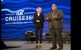 CLIA president and CEO Cindy D'Aoust and Charles Sylvia, vice president of membership and trade relations, at the 2018 Cruise360 conference.