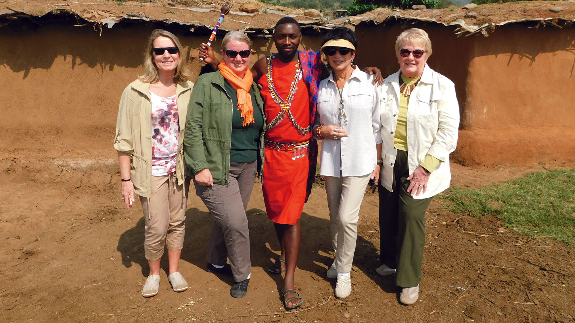 From left, Travel Experts' Claire Canady, Heather McIntyre, tour guide Joseph, Susan Ferrell and Sharon Fake in Nairobi, Kenya, earlier this year.