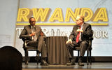 Following the screening of the video ''Rwanda -- The Royal Tour,'' Rwandan president Paul Kagame was interviewed by the show's host, CBS News travel editor Peter Greenberg, in an auditorium in New York's Guggenheim Museum.