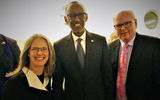 At a reception at the Guggenheim Museum after the New York City premiere of ''Rwanda -- The Royal Tour,'' the president met the founders of TravelGuard Insurance and Berkshire Hathaway Travel Protection, Patty and John Noel.