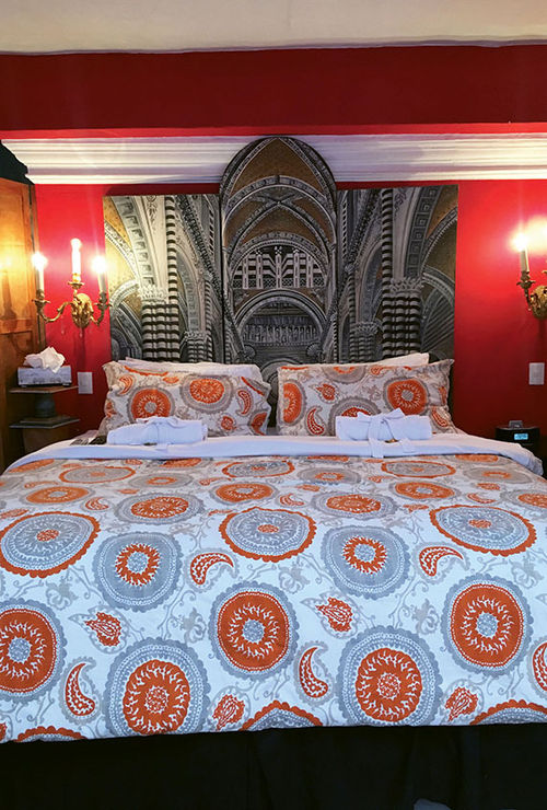 The Carlotta Suite, which has its own street entrance, displays Rivera del Rio’s quirky style. The boutique hotel’s eight guestrooms are all uniquely designed. The Carlotta Suite, which has its own street entrance, displays Rivera del Rio’s quirky style. The boutique hotel’s eight guestrooms are all uniquely designed.