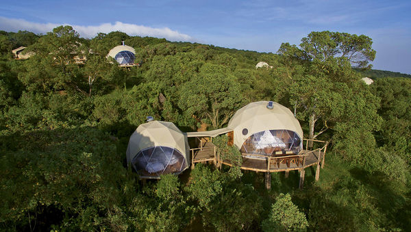 The Highlands’ domes provide excellent views of the Serengeti in Tanzania’s Ngorongoro Conservation Area. The Highlands’ domes provide excellent views of the Serengeti in Tanzania’s Ngorongoro Conservation Area.