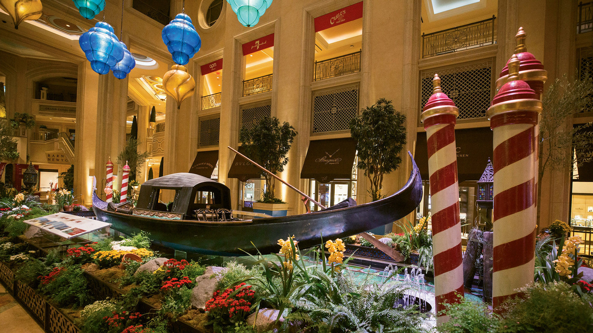 An authentic Venetian gondola believed to date to 1850 on display at the Venetian.