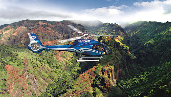 Blue Hawaiian is one of several companies that offer helicopter tours of Kauai, which is the ideal size for an hourlong sightseeing flight. Blue Hawaiian is one of several companies that offer helicopter tours of Kauai, which is the ideal size for an hourlong sightseeing flight.