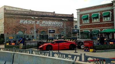 Exterior of the new Fast & Furious: Supercharged ride at Universal Studios Florida.