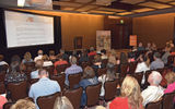 Over 100 top-producing travel adviser attendees hear from Cynthia Perry of Marriott International during GTM West orientation.