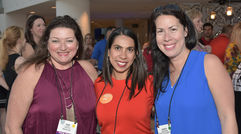 Kari Mollan of Stellar Travel, Ana Navarro of the Los Cabos Tourism Board and Christy Welch of Veritas Travel, an affiliate of Andavo Travel, are all smiles at the GTM West opening reception, sponsored by Marriott International and the Cosmopolitan of Las Vegas, with entertainment by The Autograph Collection and Tribute Portfolio Hotels.