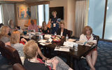Gladys Lyons of Regent Seven Seas Cruises informs travel advisers of what's new with the brand during a Boardroom presentation.