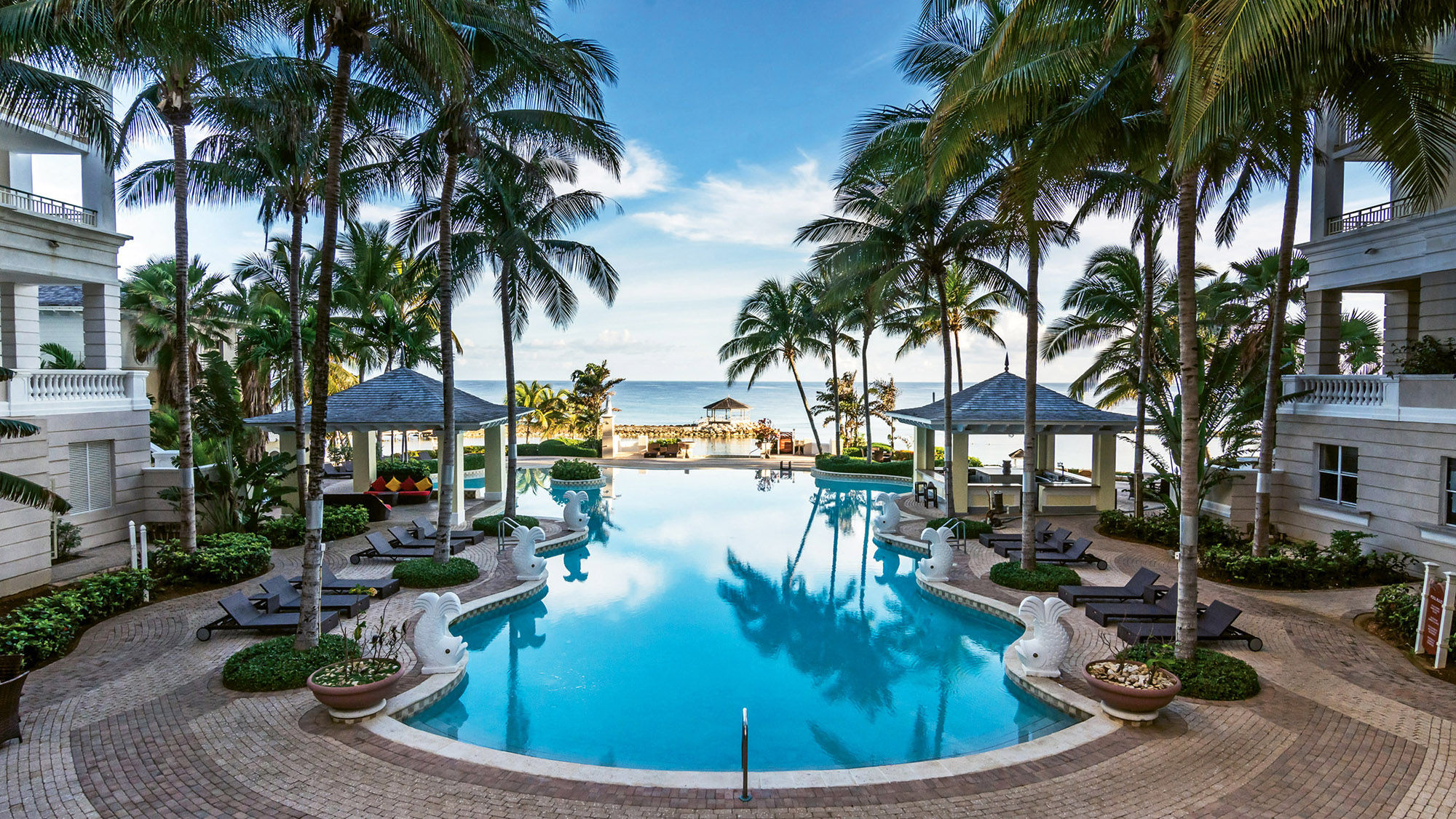 The pool at the Jewel Grande Montego Bay Resort & Spa, a recently remodeled resort in the Rose Hall section of Montego Bay.